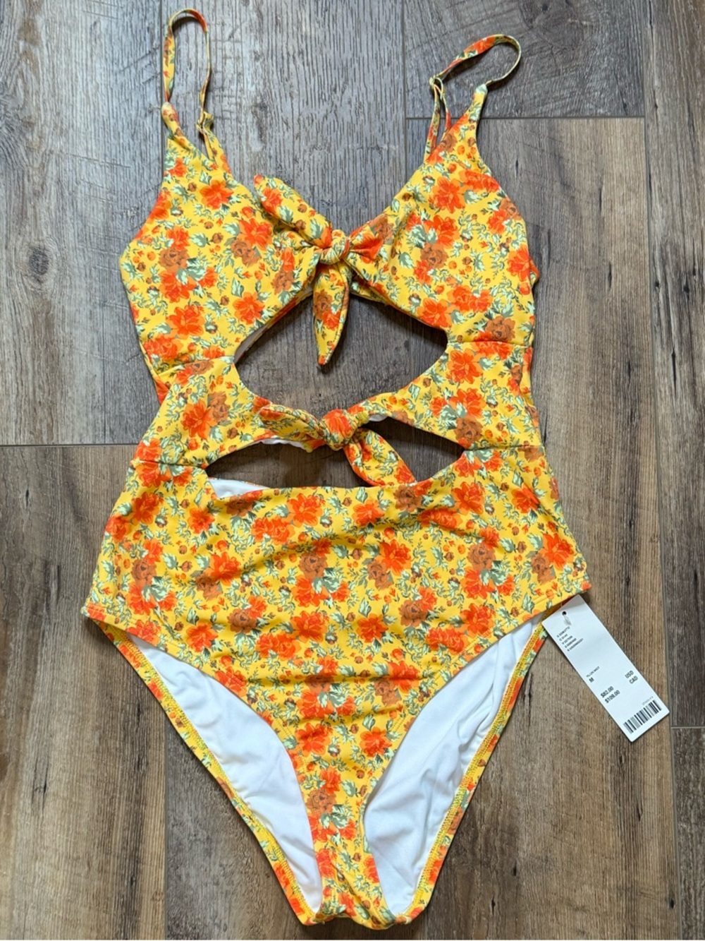 NWT Urban Outfitters Floral Bow Tie Bikini, Size Medium
